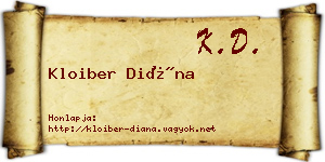 Kloiber Diána névjegykártya